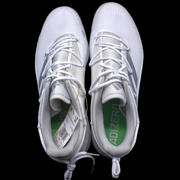 ADIDAS Men's Adizero Afterburner 8 Baseball Cleats White Silver - Picture 3 of 7